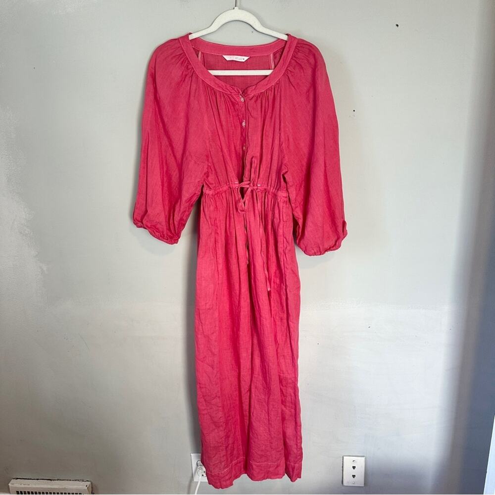 Zara ZW Collection Linen Tunic Dress Pink Small